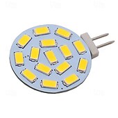זול נורות דו-פיניות לד-תאורת led g4 5730smd סיכת צד be-pin 3w led ac/dc 12v 24v dc 15 לדים חם לבן אדום ירוק כחול זרקורים led נורת תירס 10 יחידות