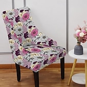 Stretch Wingback Chair Cover Slipcover Floral Printed,Reusable Arm Chair Protector Cover for Dining Room Banquet Home Decor Spandex Fabric Machine Washable Hand Washable 20