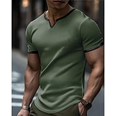 cheap Basic T shirts-Men&#039;s T Shirt Tee Short Sleeve Shirt Tee Top Short Sleeve Crew Neck Spring &amp; Summer Color Block Fashion Designer Basic Vacation Street Going out Black White Green Top Tee for Men