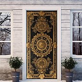 Недорогие Дверные чехлы-Фиолетовый винтажный полый дверной покров фреска декор дверной гобелен дверной занавес украшение фон дверной баннер съемный для входной двери в помещении и на открытом воздухе украшение для дома,
