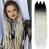 economico Capelli all&#039;uncinetto-paraglame 24 pollici ombre miele biondo estensioni dreadlock dreadlocks intrecciati sintetici single ended estensioni dreadlock falsi per le donne