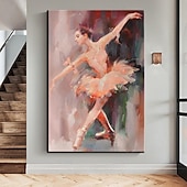 voordelige Schilderijen van mensen-abstract danser olieverfschilderij handgeschilderde kunst aan de grote muur wit ballet schilderij boho muur decor aangepaste schilderij mooi meisje schilderij op canvas voor woonkamer slaapkamer