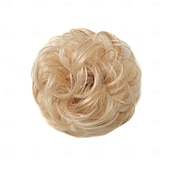 baratos Puxos-Coques Bolo de cabelo Cabelo Sintético Pedaço de cabelo Alongamento Ondulado Ondas Soltas Festa Diário Roupa Diária Loiro