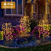 halpa Pathway Lights &amp; Lanterns-1kpl 5 W Aurinkopaneeli LED-valot Aurikoladattava Lämmin valkoinen Monivärinen 5 V 300 LED-helmet
