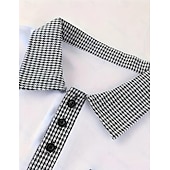 cheap Men&#039;s Classic Polo-Men&#039;s Polo Shirt Golf Shirt Casual Sports Lapel Long Sleeve Fashion Basic Color Block Houndstooth Patchwork Button Spring &amp;  Fall Regular Fit White Red Navy Blue Khaki Light Blue Polo Shirt