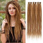 abordables Crocheter les cheveux-Extensions de dreadlocks de 24 pouces 20 brins hippie à extrémité unique dreads 0,6 cm de largeur extensions loc style reggae cheveux au crochet synthétiques pour femmes et hommes