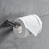 halpa Vessapaperitelineet-pyörivä taitettava wc-paperiteline itsekiinnittyvä helppo asennus 304 ruostumattomasta teräksestä valmistettu pehmopaperiteline, mattamusta viimeistely