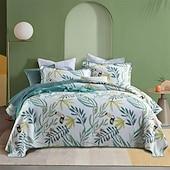 economico Copriletti, coperte e completi-Set trapunta con motivo floreale a forma di uccello in cotone 100%, set copriletto copriletto king size per tutte le stagioni, set di biancheria da letto oversize leggero