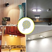 זול נורות דו-פיניות לד-תאורת led g4 5730smd סיכת צד be-pin 3w led ac/dc 12v 24v dc 15 לדים חם לבן אדום ירוק כחול זרקורים led נורת תירס 10 יחידות