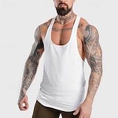 economico T-shirt e canotte attive da uomo-Per uomo Canotte Canotta fitness Carro armato Maglieria intima Stondata Senza maniche Sport Casual / quotidiano Palestra Traspirante Morbido Liscio Nero Bianco Abbigliamento sportivo Di tendenza