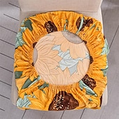 cheap Dining Chair Cover-Stretch Spandex Dining Chair Cover 4/6 Pcs Set, Floral Printed Stretch High Back Dining Chair Cover Slipcover with Elastic Band for Dining Room,Wedding, Ceremony, Banquet,Home Decor