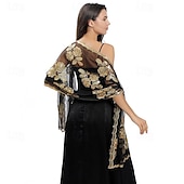 levne Šály a šátky-Přehozy přes ramena Dámské bolerko Zábaly pro svatební hosty Elegantní dámy Bez rukávů Polyester Svatební Bolerka S Flitry Pro Svatební Léto