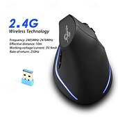cheap Mice-ZELOTES F-35 Wireless 2.4GHz Rechargeable Vertical Mice 6 Buttons 2400 DPI Adjustable Ergonomic Optical Gaming Computer Mouse