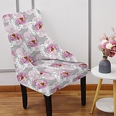 Stretch Wingback Chair Cover Slipcover Floral Printed,Reusable Arm Chair Protector Cover for Dining Room Banquet Home Decor Spandex Fabric Machine Washable Hand Washable 15