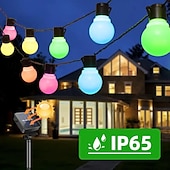 cheap Solar String Lights-Solar Fairy Lights Outdoor 10/20/30 LED Outdoor Solar Bulbs Fairy Lights 8 Modes Waterproof IP65 Solar Powered Garden Fairy Light Lighting for Wedding Party Garden Yard Balcony