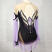 voordelige Latin danskleding-Latijnse dans Ballroomdansen Gymnastiek Kleding Glitter Acryl edelstenen Gesplitst Dames Voor meisjes Prestatie Feest Lange mouw Natuurlijk Elastisch Netstof Elastaan