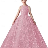preiswerte Kleider für die Blumenmädchen-kinderkleidung Mädchen Blumenmädchen Kleid Party Kleid Feste Farbe Ärmellos Formal Leistung Hochzeit Gitter Prinzessin Süß Gitter Mitte der Wade Etuikleid Tüll-Kleid Blumenmädchenkleid Sommer