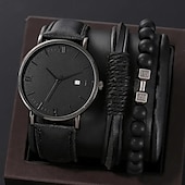 cheap Quartz Watches-Men&#039;s 4pcs/Set Quartz Watch for Men Analog Quartz Retro Stylish Chronograph Alloy Nylon Sport Style Watches