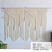 levne Nástěnné tapiserie-macrame závěs na zeď macrame záclonový závěs na okenní dveře boho macrame nástěnný gobelínový dekor se střapcem