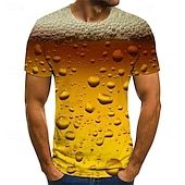 お買い得  3D Tシャツ-男性用 男女兼用 グラフィック バブル ビール Tシャツ 半袖 Tシャツ 3Dプリント ラウンドネック シャツ ストリートファッション ベーシック 日常 週末 A B C 春夏 秋冬 衣類 アジア人サイズ S M L XL XXL 3XL