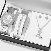 levne Quartz hodinky-5 ks/sada hodinek sada pro ženy - lesklý drahokamu móda hvězdné nebe digitální ciferník křemenné hodinky prsteny náhrdelník náušnice sada šperků valentýn den matek dárky
