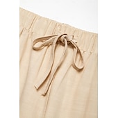 voordelige Vakantie-Voor heren Linnen broek Zomerbroek Strandbroeken Trekkoord Elastische taille Been met rits Effen Comfort Ademend Casual Dagelijks Feestdagen Modieus Klassieke Stijl Zwart Wit
