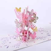 abordables Autocollants-Carte de vœux papillon 3D pop-up - Carte d&#039;anniversaire printemps et été pour femme beau design de papillon 1 pièce