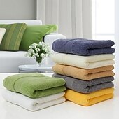 economico Asciugamani-Asciugamano o asciugamano viso in tinta unita morbido e assorbente in cotone 100% per il bagno di casa