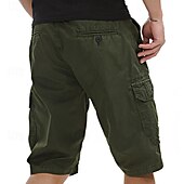 cheap Classic-Men&#039;s Cargo Shorts Shorts Work Shorts Button Multi Pocket Plain Wearable Short Outdoor Daily Going out Fashion Classic Black Army Green