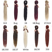 abordables Crocheter les cheveux-extensions dreadlocks dreads synthétiques 24 pouces 15 brins extensions de dreadlocks à double extrémité extrémités droites dreads de style hipple 0,6 cm de largeur extensions dread pour femmes