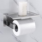 cheap Towel Bars-Bathroom Accessory Set Wall Mounted Brushed Stainless Steel Include Robe Hook Towel Bar Toilet Paper Holder with Mobile Phone Storage Shelf Towel Holder and Roll Paper Shelf 1or 3pcs