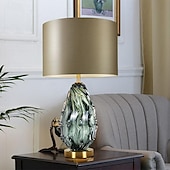 cheap Bedside Lamp-Table Lamps Metal Base Bedside Table Lamp Fabric Shade Nightstand Lamps Suitable for Living Room,Bedroom and Office