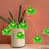 cheap Battery String Lights-Irish St. Patrick&#039;s Day Clover Colored String Lights Outdoor Camping Decorative String Lights