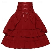 cheap Bottoms-Retro Vintage Medieval Renaissance Skirt Pirate Flounced Asymmetric Hem Solid Colored Women&#039;s Pirate Fantasy Steampunk Masquerade Party / Evening Adults&#039; Skirts