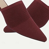 levne Dámské boty pro volný čas-Dámské Podpatky Sandály Pantofle Větší velikosti Boty Flyknit Venkovní Práce Denní Proužky Kačenka Palec do špičky Klasické Na běžné nošení Pohodlné Chůze Úplet Povaleč Černá Červená Modrá