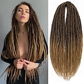 abordables Crocheter les cheveux-extensions dreadlocks dreads synthétiques 24 pouces 15 brins extensions de dreadlocks à double extrémité extrémités droites dreads de style hipple 0,6 cm de largeur extensions dread pour femmes