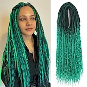 olcso Hajfonatok-24 hüvelykes, 18 szálú szintetikus kétvégű raszta hosszabbítók 3 az 1-ben vegyes göndör végű hippi stílusú boho wavy de dreads fonat raszta hosszabbítókban
