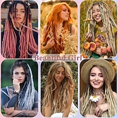 economico Capelli all&#039;uncinetto-paraglame 24 pollici ombre miele biondo estensioni dreadlock dreadlocks intrecciati sintetici single ended estensioni dreadlock falsi per le donne