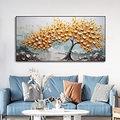 cheap Tree Oil Paintings-Hand painted  Cherry Tree Oil Painting on Canvas Large handmade Textured gold tree oil painting Wall Art Abstract Blooming Tree Painting for Bedroom hotel Wall Decor Nature Art Decor