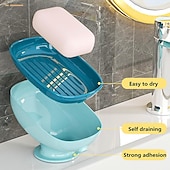 baratos Utensílios de Casa de Banho-Suporte de sabonete com drenagem automática para pia, suporte de sabonete com ventosa, suporte de sabonete para cozinha e banheira