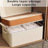 お買い得  衣類収納用品-大容量収納バッグ、衣類収納、強化ハンドル付きポータブルクローゼット収納ボックス、多目的家庭用収納バッグ、掛け布団寝具用
