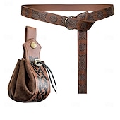 abordables Accesorios y más-Medieval Cinturón Vikingo Hombre Mujer Unisexo Celta Vikingo Fantasía Víspera de Todos los Santos Carnaval Mascarada Rendimiento LARP Adulto Cinturón Maleta