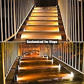 economico Luci paesaggistiche-2/6 pezzi luci solari per gradini, luci da esterno triangolari luci solari da ponte ip67 impermeabili luci decorative con accensione automatica per cortile con scale, vialetto, portico, porta d&#039;ingresso, marciapiede, bianco caldo