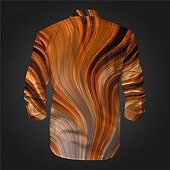 preiswerte Geometrische Muster-Herren 3D-Druck Geometrische Muster Knopfhemd Bedruckte Hemden Langarm Subkulturell Urlaub Party Strasse Frühling Sommer Umlegekragen Bedruckt Button-Down Gelb Rote Purpur Orange Grün
