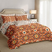 economico Set copripiumino-set copripiumino con motivo geometrico set morbido set di biancheria da letto in cotone di lusso in 3 pezzi set decorazioni per la casa regalo twin completo king size copripiumino queen size