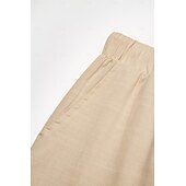 voordelige Vakantie-Voor heren Linnen broek Zomerbroek Strandbroeken Trekkoord Elastische taille Been met rits Effen Comfort Ademend Casual Dagelijks Feestdagen Modieus Klassieke Stijl Zwart Wit