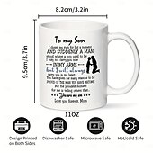 cheap Mugs &amp; Cups-1pc Birthday Gift Mug For Son 11oz Ceramic Coffee Mug To My Son Love Mom Touching Quote Great Xmas Gift Graduation Present For Him Christmas Mother Son Gift