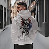 economico felpe 3d da uomo-Per uomo Costumi scheletro Serpente Felpa con cappuccio Felpe Felpa Felpa con cappuccio Manica lunga Felpa con cappuccio Con cappuccio Punk gotico Stampa 3D Feste Per eventi Abbigliamento di strada