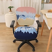 baratos Capa para Cadeira de Escritório-Capa para cadeira de escritório, capa para cadeira de mesa de computador, spandex elástico, anti-poeira, divisão universal, giratória, protetor de capa para cadeira giratória, conjunto de 2 peças,