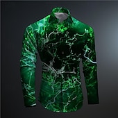 economico Geometrica-Per uomo 3D Print Geometrica Camicia con bottoni Camicie stampate Manica lunga Sottoculturale Da mare Feste Strada Primavera estate Collo ripiegabile Stampa Bottone giù Rosso Blu Viola Verde Grigio